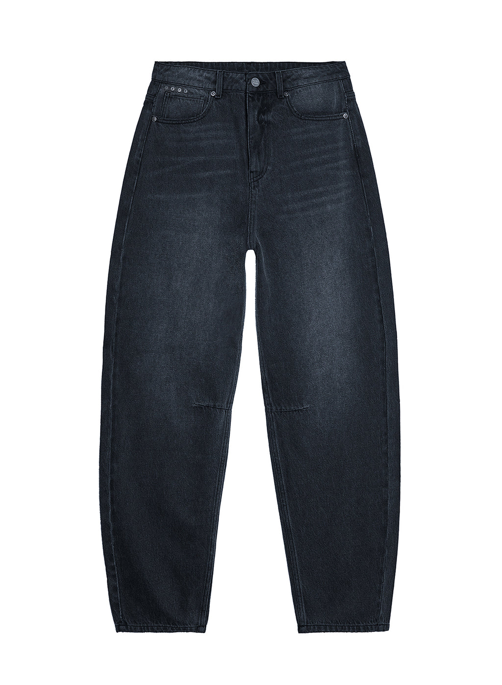 Evelle black barrel jeans