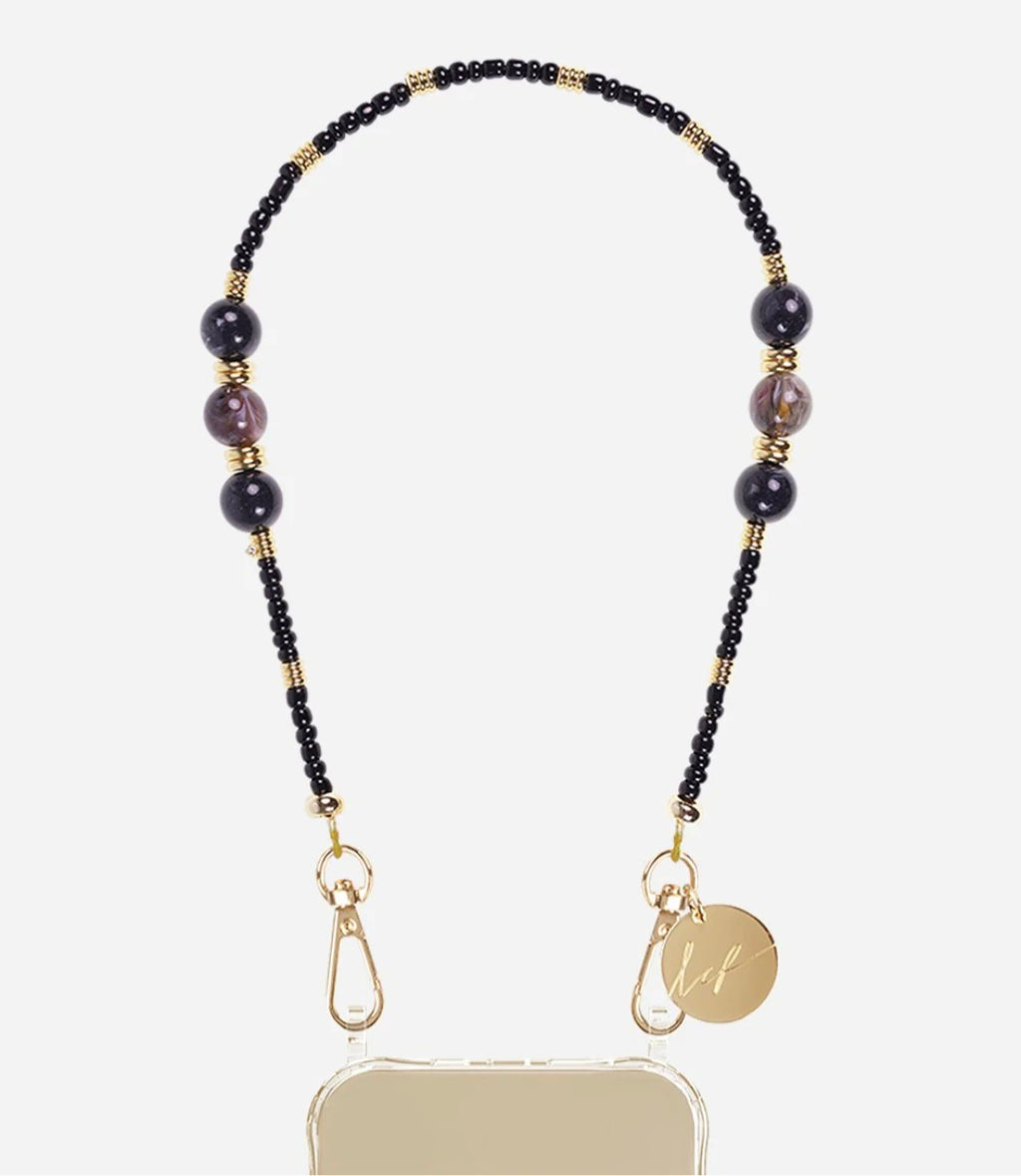 Iris Short Black Chain
