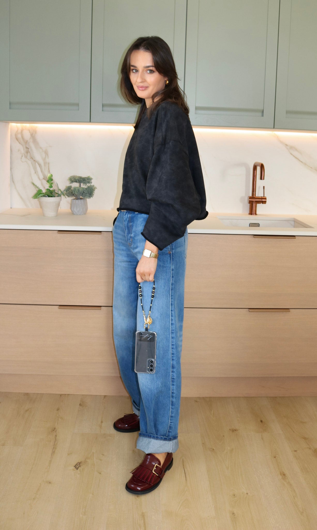 Charcoal cropped Sweater