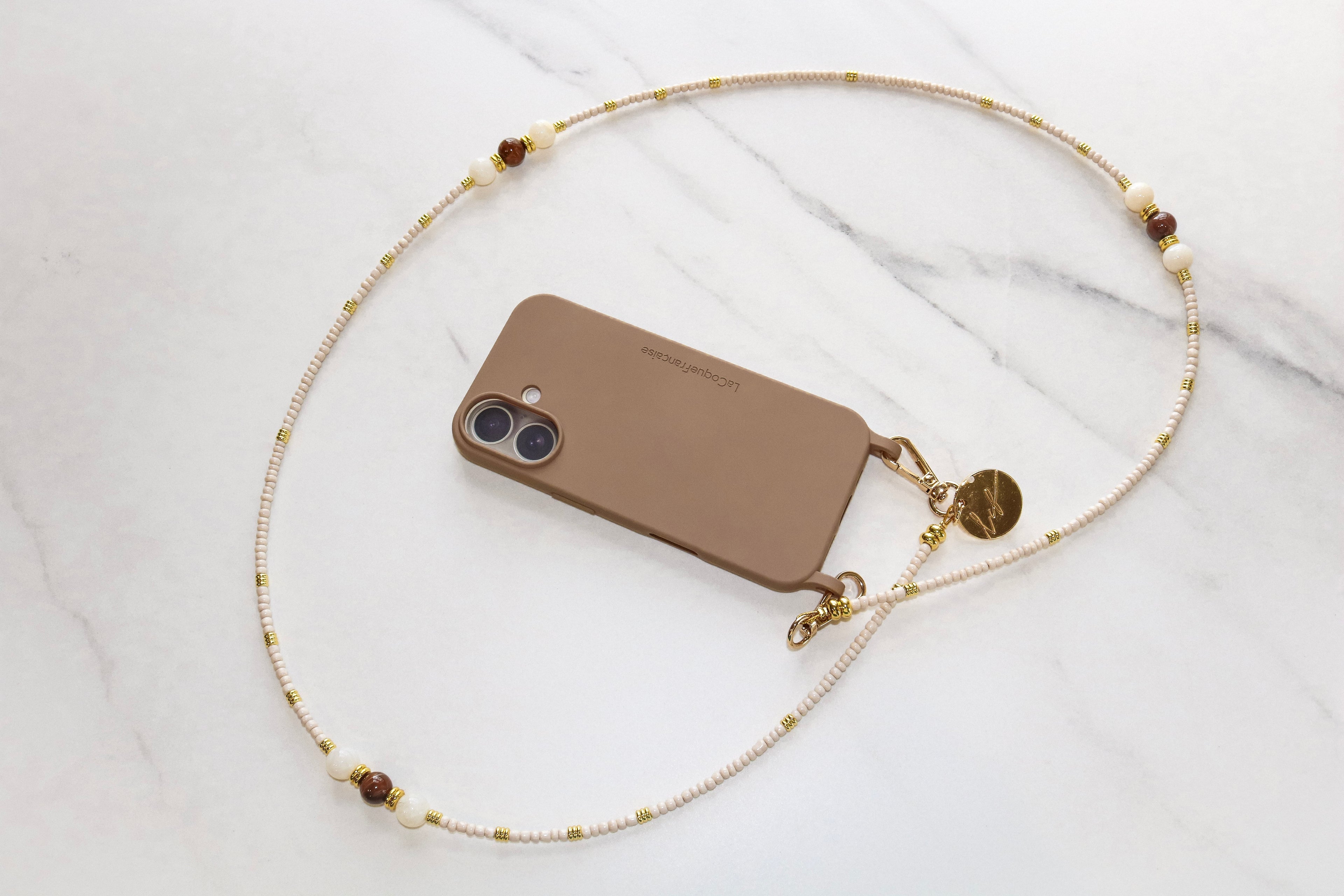 Iris Beige Phone Chain