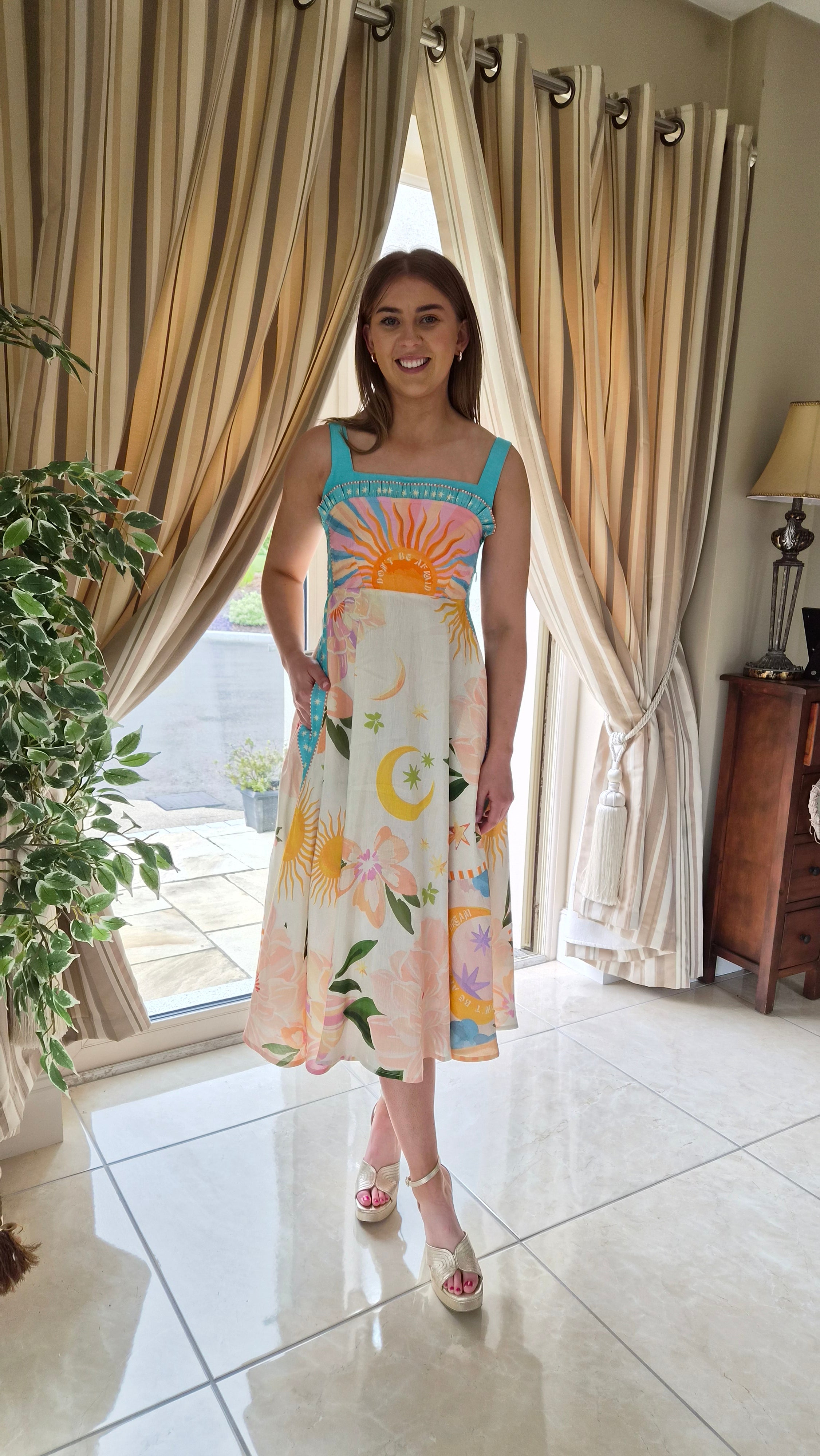 Nora Azure Midi Dress