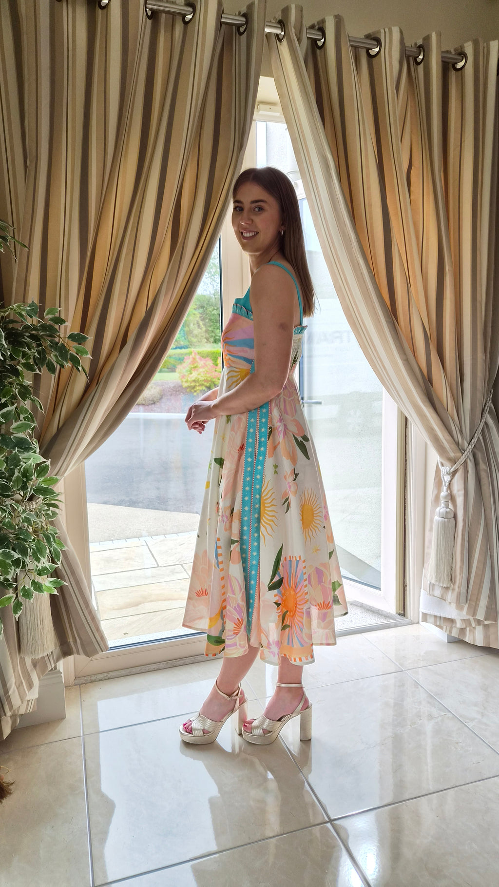 Nora Azure Midi Dress